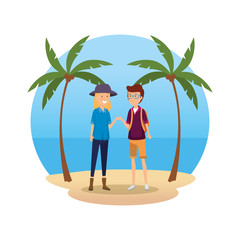 tourist couple avatars characters