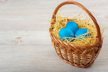 Easter eggs in the basket