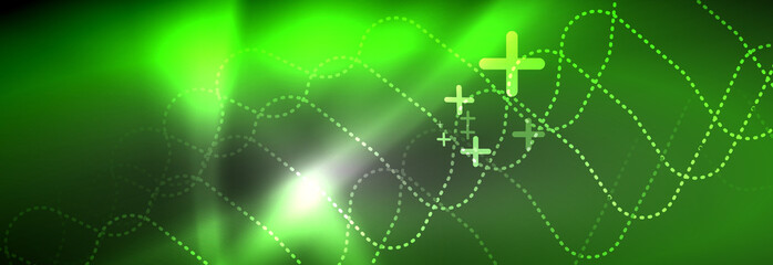 Glowing neon abstract lines, techno futuristic template