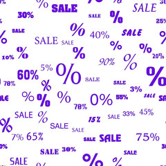 Percenr and discount, hot sales concept. Seamless vector EPS 10 pattern