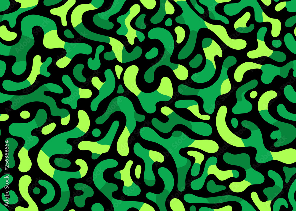 Wall mural Neon green modern camouflage seamless pattern. vector background illustration for web, fashion, surface design - Wall murals