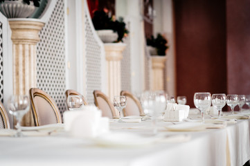 table set for a bridal party