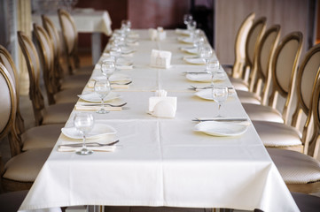 table set for a bridal party