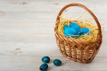 Easter eggs in the basket