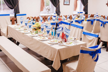 table set for a bridal party