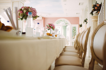 table set for a bridal party