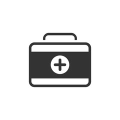 Medicine briefcase icon. Isolated vector illustration