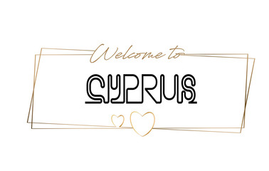 Cyprus  Welcome to text Neon lettering typography. Word for logotype, badge, icon, postcard, logo, banner Vector Illustration.