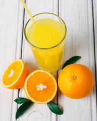 Fresh orange juice in a glass