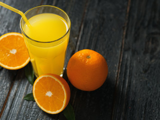 Fresh orange juice in a glass