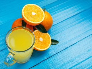 Fresh orange juice in a glass