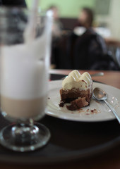 dessert with whipped cream and chocolate