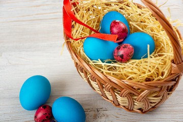 Easter eggs in the basket