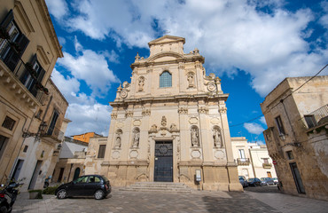 Fototapeta na wymiar Church di Santa Maria della Provvidenza o delle Alcantarine. Catholic roman church (chiesa) in Lecce, Puglia, Italy. A region of Apulia