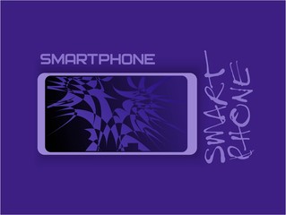 Smartphone on purple background. Vector illustration - 10 eps.