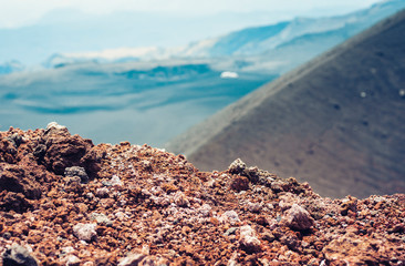 Mount Etna, active volcano on the east coast of Sicily, Italy.