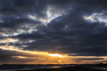 beach and sea in winter