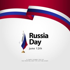Russia Day Flag Vector Template Design Illustration