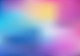 Colorful blurred background with halftone effect overlay texture