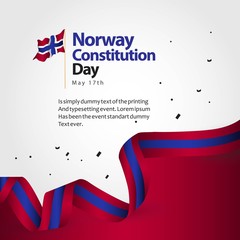 Norway Constitution Day Flag Vector Template Design Illustration