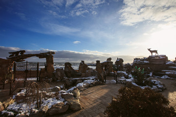 stone composition on the seafront of Kaspiysk