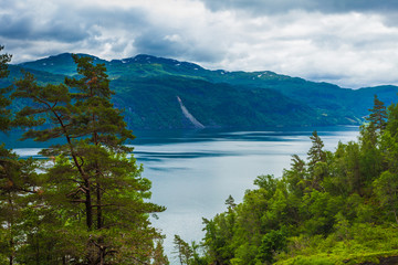 Fototapeta na wymiar Fjord landscape, Saudafjord in Norway