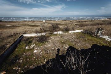 Ruined building near the sea