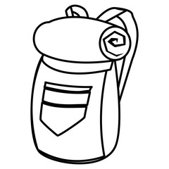 adventurous travel bag icon