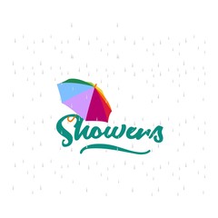 April Showers May Flowers Vector Template Design Illustration