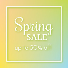 Obraz premium Spring Sale Banner on colorful background