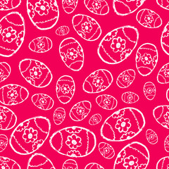 Seamless pattern with hand drawn Easter eggs