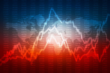 2d rendering Stock market online business concept. business Graph 