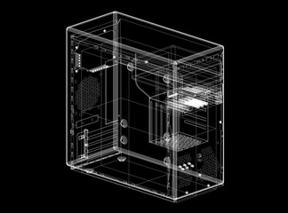 Computer case Architect blueprint 