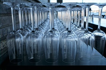 glasses on table