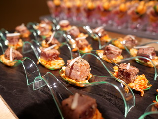 Buffet food decoration disply