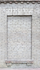 Fototapeta na wymiar Window and door. Wall texture. White grunge blocks background.
