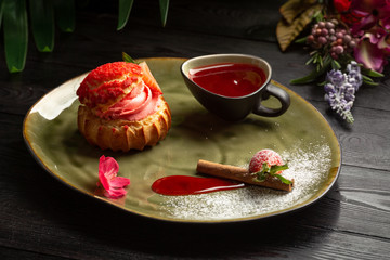 strawberry shu on a wooden background