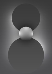 Abstract Background with Black-White Geometric Gradient Shapes in the form of Sun and Rays. Concept Minimal Dynamic Cover or Wallpaper Design Template. Vector Illustration. EPS 10