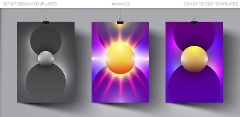 Dance Party Poster. Set of Design Template for Music Party Flyer, Cover, Brochure Layout. Modern Abstract Background or Wallpaper. Vector Illustration