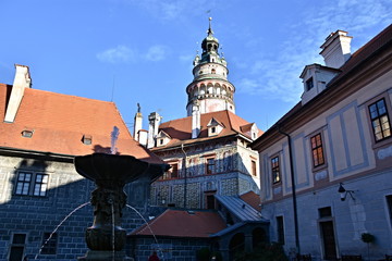 View of the town of Czech Krumlov, registered in the UNESCO World Heritage List, Slide-Castle