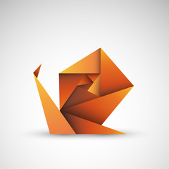 złoty ślimak origami wektor © Rzoog