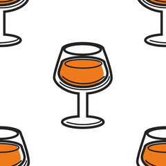 Drink in glass cognac seamless pattern alcohol beverage