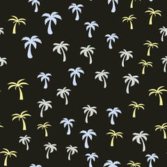 Coconut palm tree. Tropical vector Seamless pattern