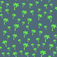 Coconut palm tree. Tropical vector Seamless pattern