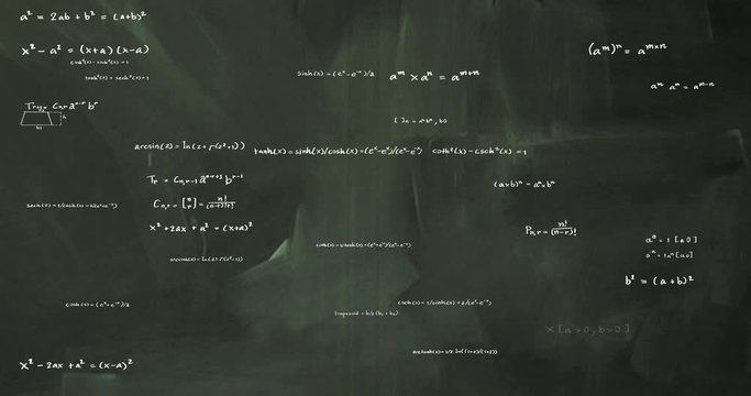 An animated video of handwritten mathematical formulas.