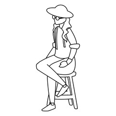 musician classic with hat and sunglasses avatar character