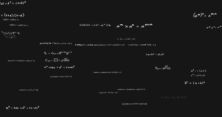 An animated video of handwritten mathematical formulas.  - Powered by Adobe