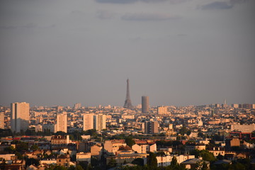 panoramic view of the city paris eiffel tower