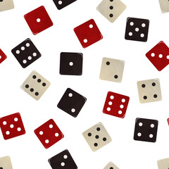 White, red and black dice.