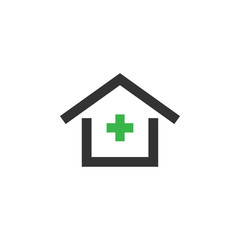 Clinic house icon design template vector isolated